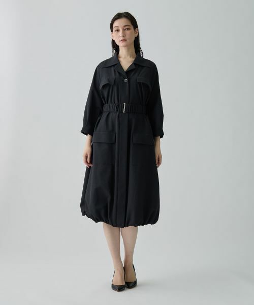 LANVIN COLLECTION / ランバン コレクション ドレス | オープンカラーバルーンワンピース | 詳細6