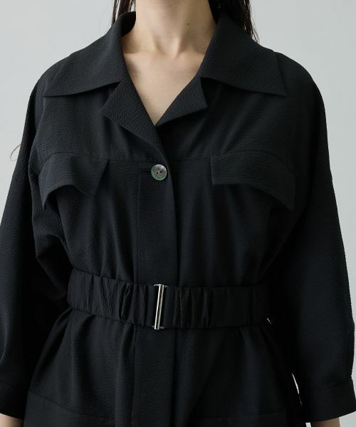 LANVIN COLLECTION / ランバン コレクション ドレス | オープンカラーバルーンワンピース | 詳細9