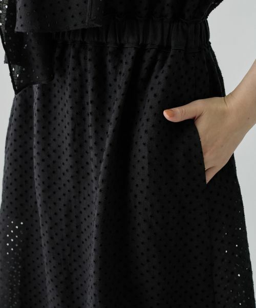 LANVIN COLLECTION / ランバン コレクション ドレス | パンチングリネン ボウタイドレス | 詳細14