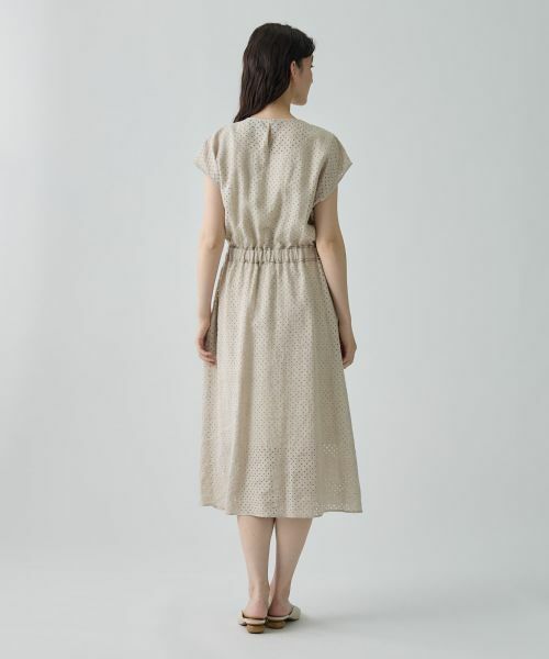 LANVIN COLLECTION / ランバン コレクション ドレス | パンチングリネン ボウタイドレス | 詳細7