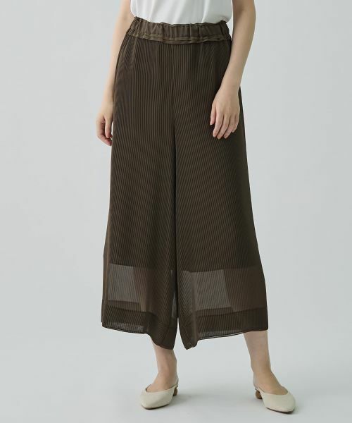 LANVIN COLLECTION / ランバン コレクション その他パンツ | ワイドプリーツパンツ | 詳細1