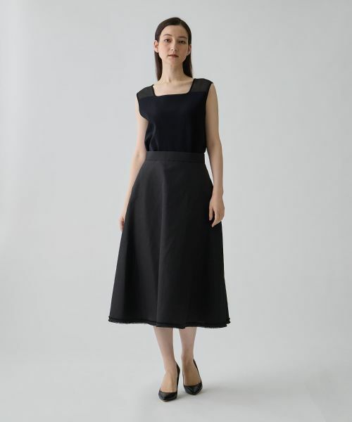 LANVIN COLLECTION / ランバン コレクション ロング・マキシ丈スカート | フリンジ構築フレアスカート | 詳細11