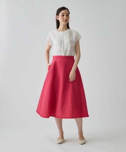 LANVIN COLLECTION / ランバン コレクション ロング・マキシ丈スカート | フリンジ構築フレアスカート | 詳細6