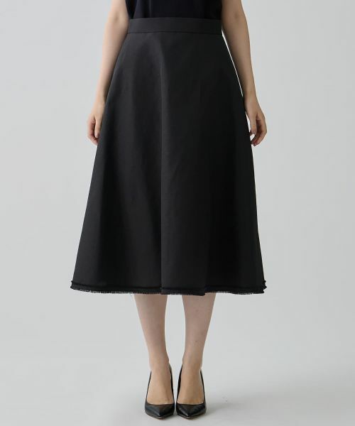 LANVIN COLLECTION / ランバン コレクション ロング・マキシ丈スカート | フリンジ構築フレアスカート | 詳細7