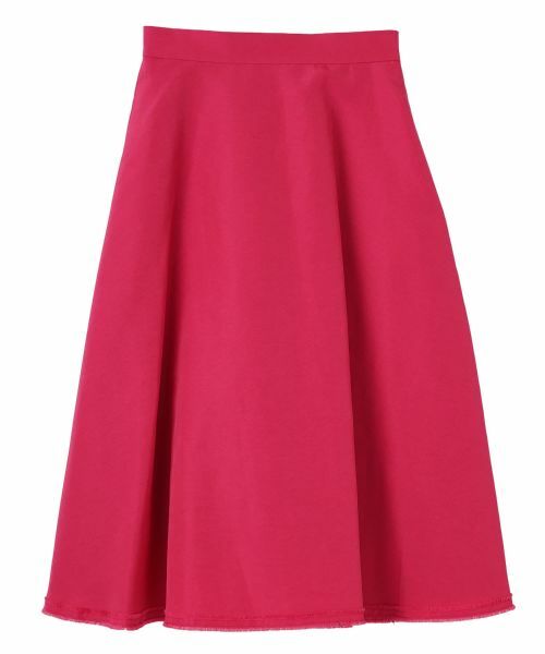 LANVIN COLLECTION / ランバン コレクション ロング・マキシ丈スカート | フリンジ構築フレアスカート（ピンク）