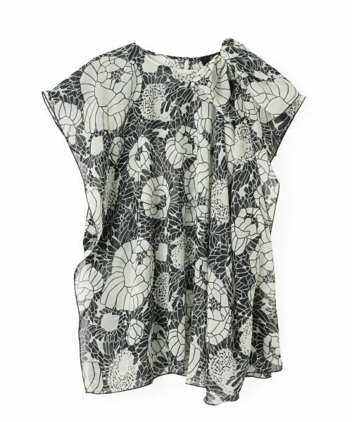 LANVIN COLLECTION / ランバン コレクション シャツ・ブラウス | シフォンドレープブラウス（ブラック配色）