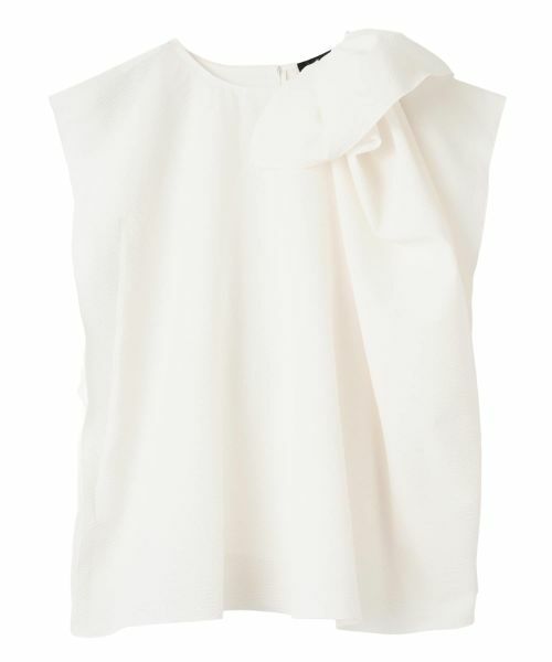 LANVIN COLLECTION / ランバン コレクション シャツ・ブラウス | アシンメトリー ドレープブラウス（ホワイト）