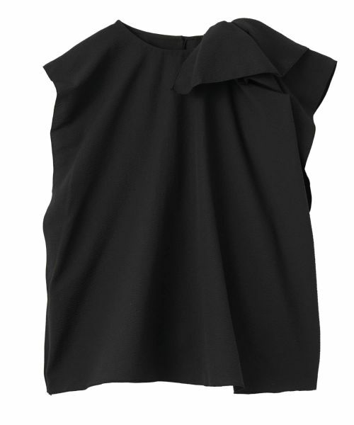LANVIN COLLECTION / ランバン コレクション シャツ・ブラウス | アシンメトリー ドレープブラウス（ブラック）