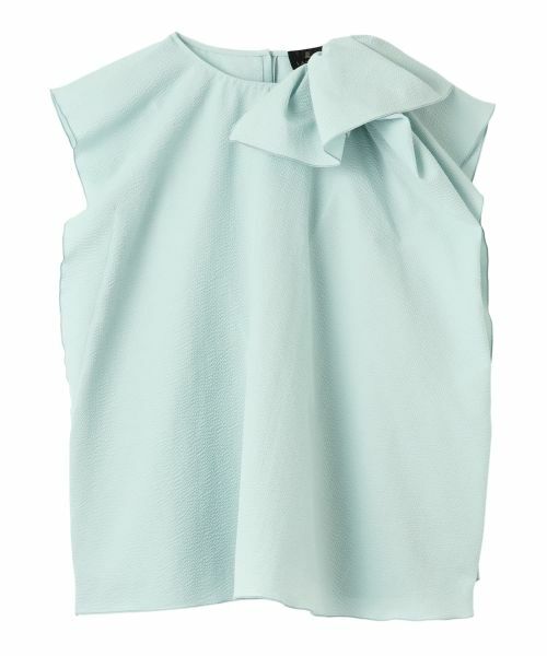 LANVIN COLLECTION / ランバン コレクション シャツ・ブラウス | アシンメトリー ドレープブラウス（ブルー系）