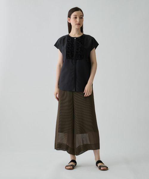 LANVIN COLLECTION / ランバン コレクション シャツ・ブラウス | コットンシルク ローズ刺繍ブラウス | 詳細10