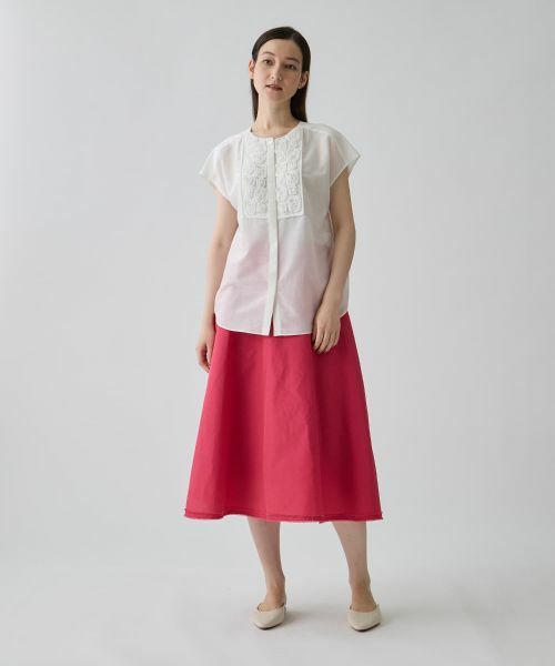 LANVIN COLLECTION / ランバン コレクション シャツ・ブラウス | コットンシルク ローズ刺繍ブラウス | 詳細5