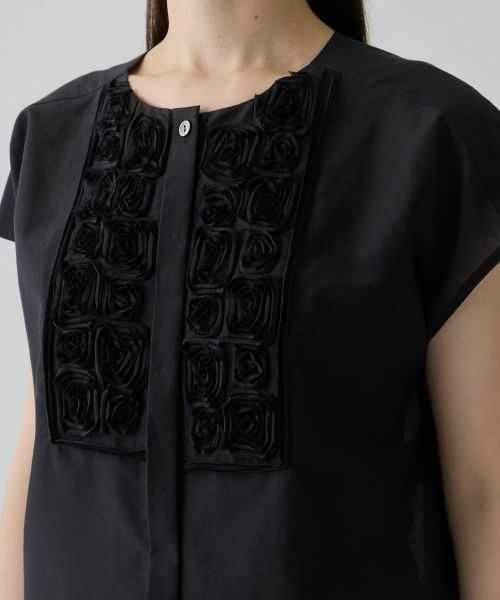 LANVIN COLLECTION / ランバン コレクション シャツ・ブラウス | コットンシルク ローズ刺繍ブラウス | 詳細9