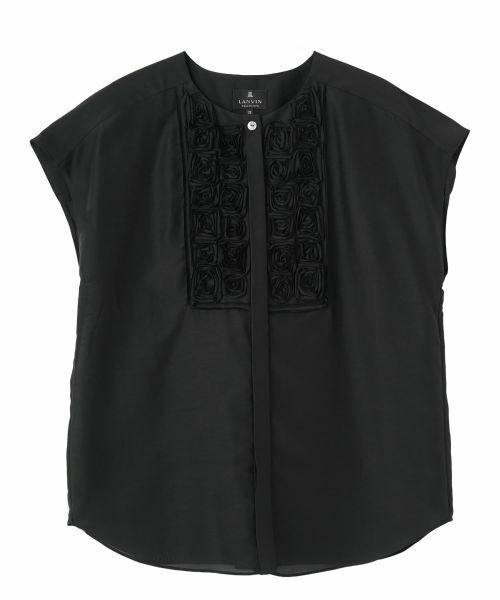 LANVIN COLLECTION / ランバン コレクション シャツ・ブラウス | コットンシルク ローズ刺繍ブラウス（ブラック）