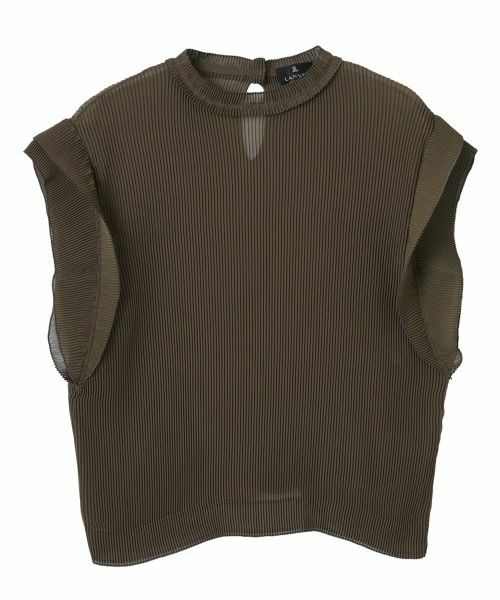 LANVIN COLLECTION / ランバン コレクション シャツ・ブラウス | 変形フレンチスリーブ プリーツブラウス（ダークブラウン）