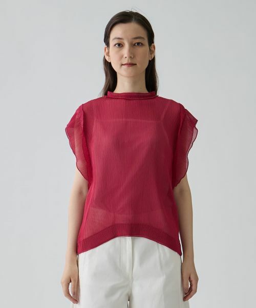 LANVIN COLLECTION / ランバン コレクション シャツ・ブラウス | 変形フレンチスリーブ プリーツブラウス | 詳細1