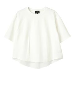 LANVIN COLLECTION / ランバン コレクション カットソー | ジャージ×オーガンジー ハイブリッドカットソー
