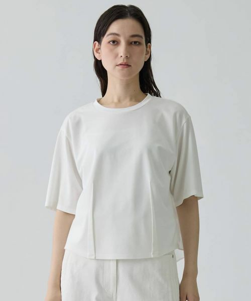 LANVIN COLLECTION / ランバン コレクション カットソー | ジャージ×オーガンジー ハイブリッドカットソー | 詳細1