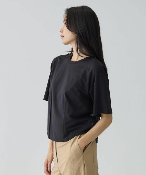 LANVIN COLLECTION / ランバン コレクション カットソー | ジャージ×オーガンジー ハイブリッドカットソー | 詳細7