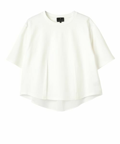 LANVIN COLLECTION / ランバン コレクション カットソー | ジャージ×オーガンジー ハイブリッドカットソー（ホワイト）