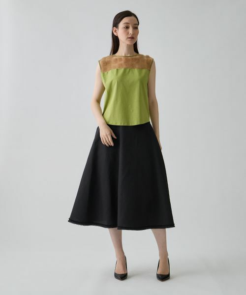 LANVIN COLLECTION / ランバン コレクション カットソー | チュールコンビ ローズ刺繍カットソー | 詳細5