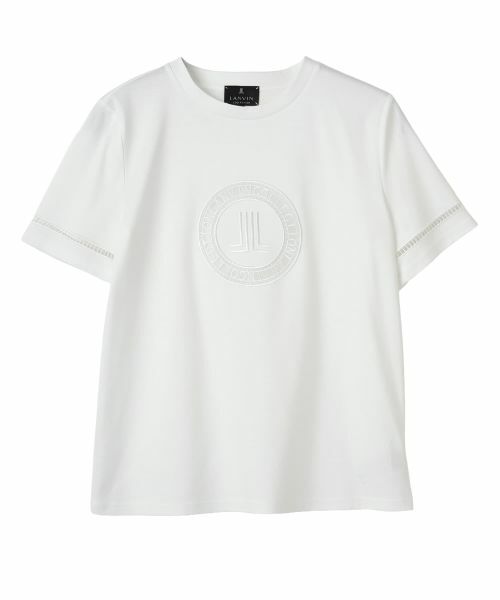 LANVIN COLLECTION / ランバン コレクション カットソー | カットワーク刺繍 エレガントTシャツ（ホワイト）