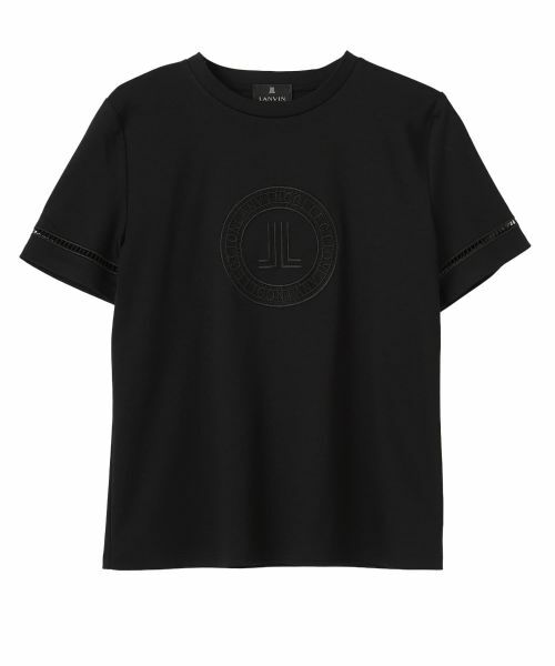 LANVIN COLLECTION / ランバン コレクション カットソー | カットワーク刺繍 エレガントTシャツ（ブラック）