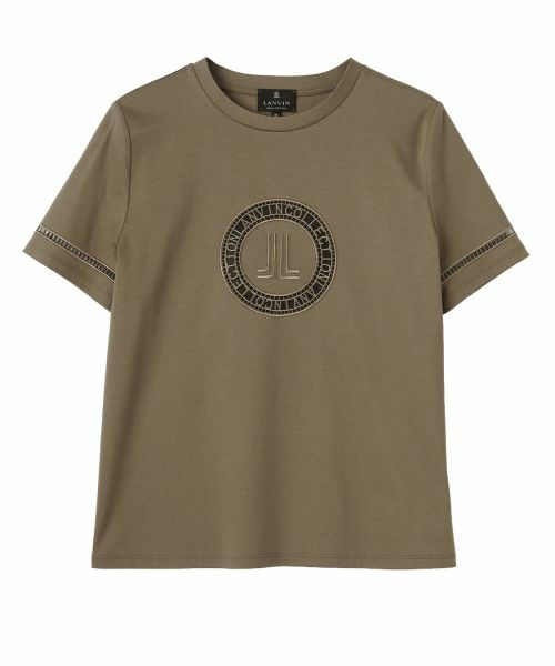LANVIN COLLECTION / ランバン コレクション カットソー | カットワーク刺繍 エレガントTシャツ（カーキ）