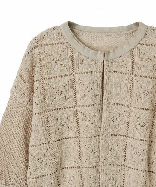 LANVIN COLLECTION / ランバン コレクション ニット・セーター | メッシュ&ポップコーン ロゴカーディガン | 詳細7