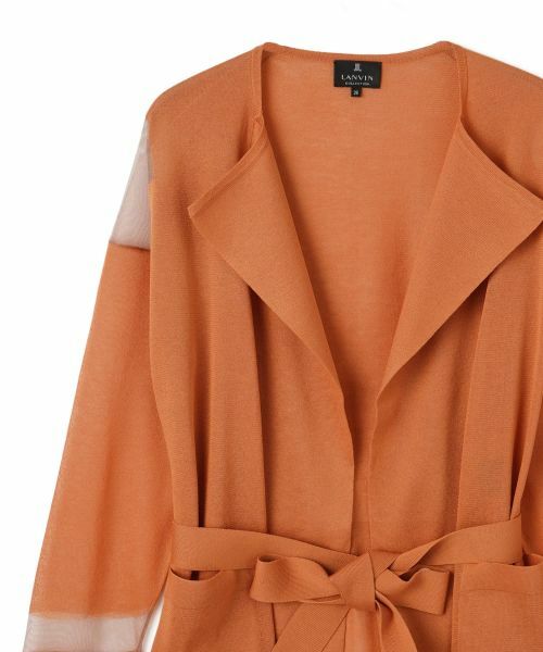 LANVIN COLLECTION / ランバン コレクション ニット・セーター | 透明糸インターシャ ロングカーディガン | 詳細5
