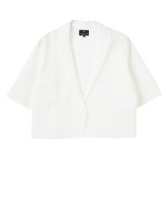 LANVIN COLLECTION / ランバン コレクション テーラードジャケット | ラミーブレンド ドライニットジャケット