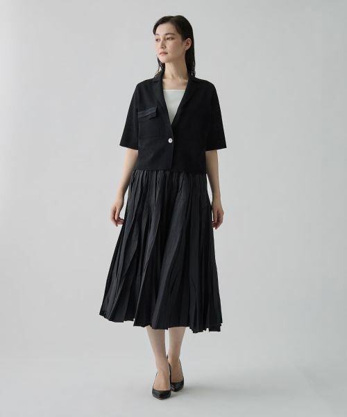 LANVIN COLLECTION / ランバン コレクション テーラードジャケット | ラミーブレンド ドライニットジャケット | 詳細10