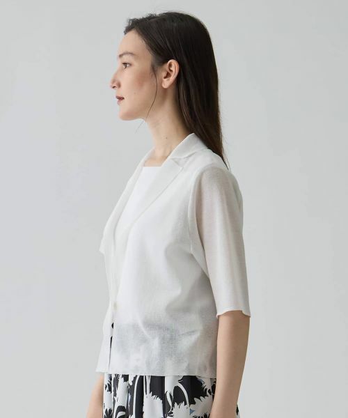 LANVIN COLLECTION / ランバン コレクション テーラードジャケット | ラミーブレンド ドライニットジャケット | 詳細2