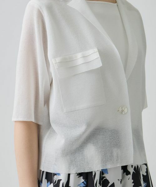 LANVIN COLLECTION / ランバン コレクション テーラードジャケット | ラミーブレンド ドライニットジャケット | 詳細4