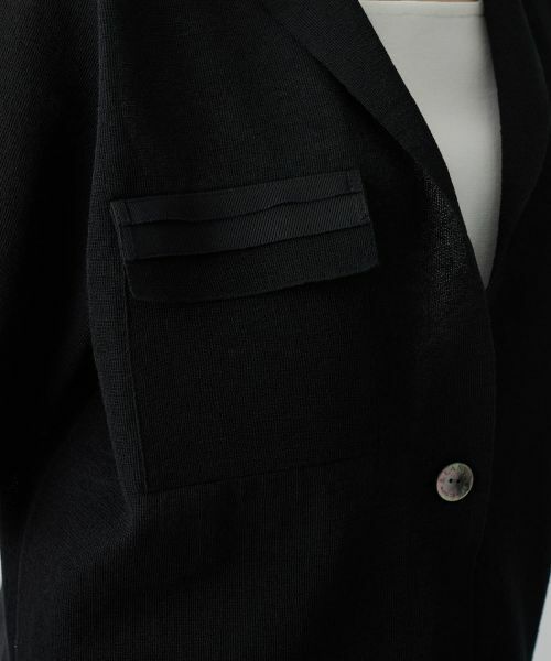 LANVIN COLLECTION / ランバン コレクション テーラードジャケット | ラミーブレンド ドライニットジャケット | 詳細9