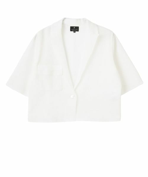 LANVIN COLLECTION / ランバン コレクション テーラードジャケット | ラミーブレンド ドライニットジャケット（オフホワイト）