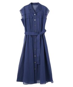 LANVIN COLLECTION / ランバン コレクション ドレス | タックニュアンス・オーガンジーワンピース