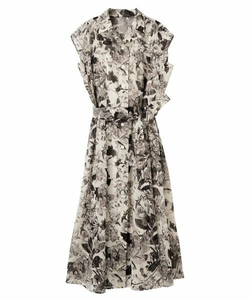 LANVIN COLLECTION / ランバン コレクション ドレス | タックニュアンス・オーガンジーワンピース（ブラウンその他）