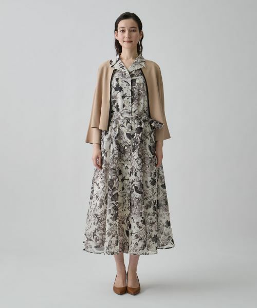 LANVIN COLLECTION / ランバン コレクション ドレス | タックニュアンス・オーガンジーワンピース | 詳細12