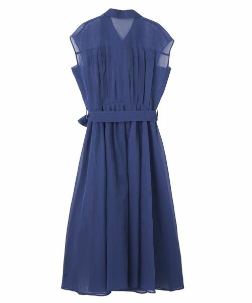 LANVIN COLLECTION / ランバン コレクション ドレス | タックニュアンス・オーガンジーワンピース | 詳細15