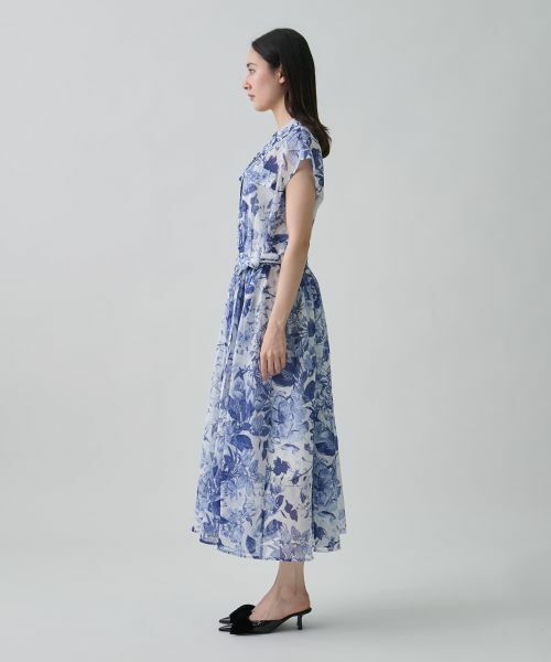 LANVIN COLLECTION / ランバン コレクション ドレス | タックニュアンス・オーガンジーワンピース | 詳細2
