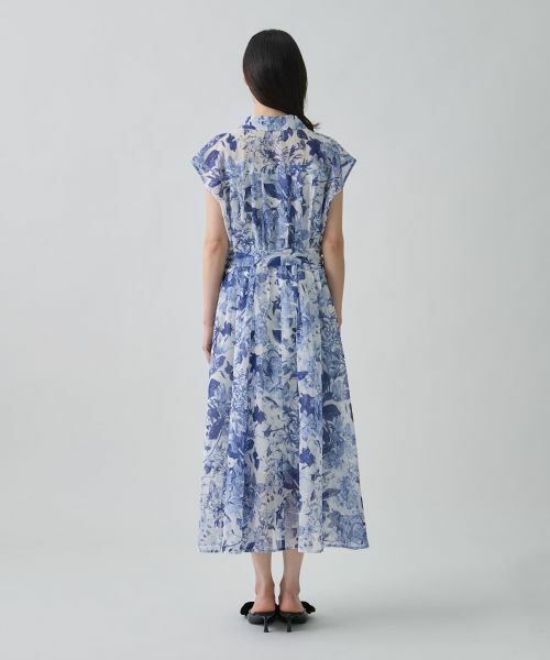 LANVIN COLLECTION / ランバン コレクション ドレス | タックニュアンス・オーガンジーワンピース | 詳細3