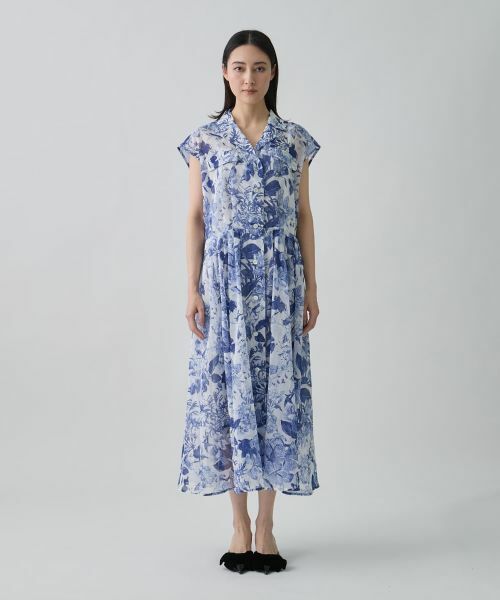 LANVIN COLLECTION / ランバン コレクション ドレス | タックニュアンス・オーガンジーワンピース | 詳細6