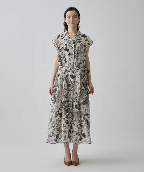 LANVIN COLLECTION / ランバン コレクション ドレス | タックニュアンス・オーガンジーワンピース | 詳細7