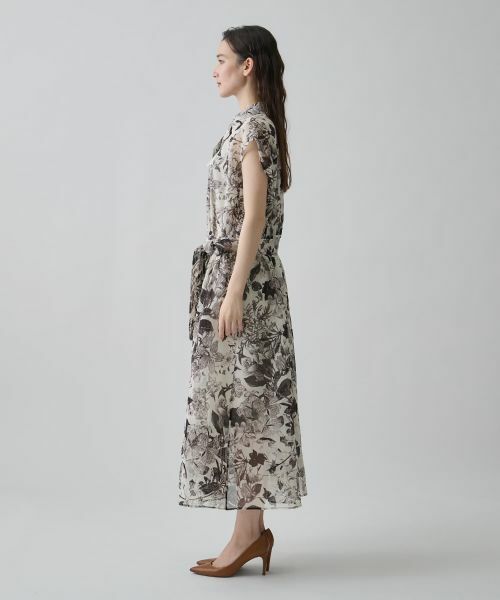 LANVIN COLLECTION / ランバン コレクション ドレス | タックニュアンス・オーガンジーワンピース | 詳細8