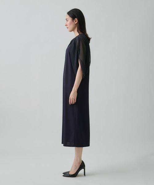 LANVIN COLLECTION / ランバン コレクション ドレス | 変形袖デザイン・アセテートワンピース | 詳細3