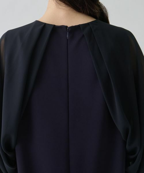 LANVIN COLLECTION / ランバン コレクション ドレス | 変形袖デザイン・アセテートワンピース | 詳細5