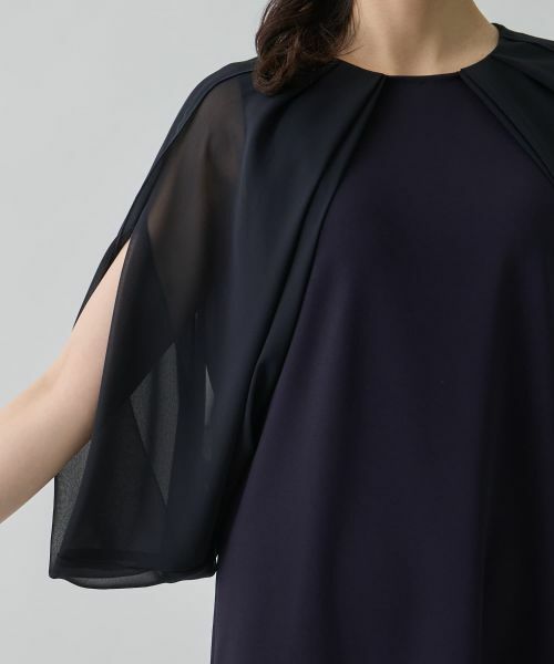 LANVIN COLLECTION / ランバン コレクション ドレス | 変形袖デザイン・アセテートワンピース | 詳細6