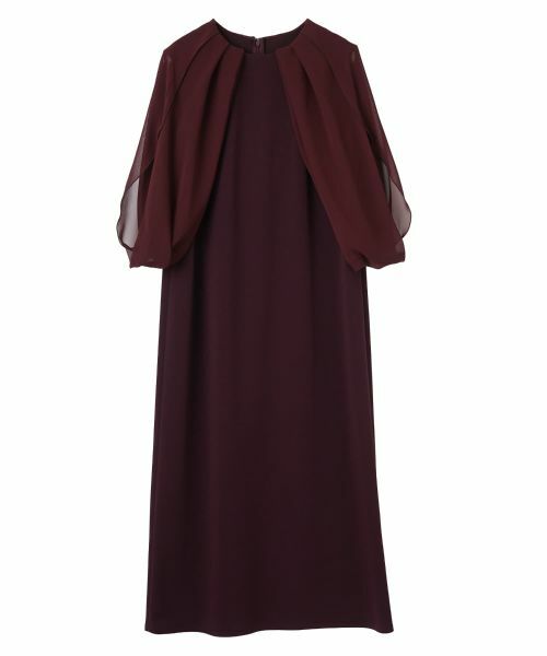 LANVIN COLLECTION / ランバン コレクション ドレス | 変形袖デザイン・アセテートワンピース（ピンク）