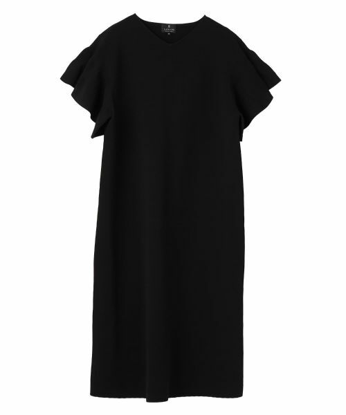 LANVIN COLLECTION / ランバン コレクション ドレス | ミラノリブ・立体フレアワンピース（ブラック）