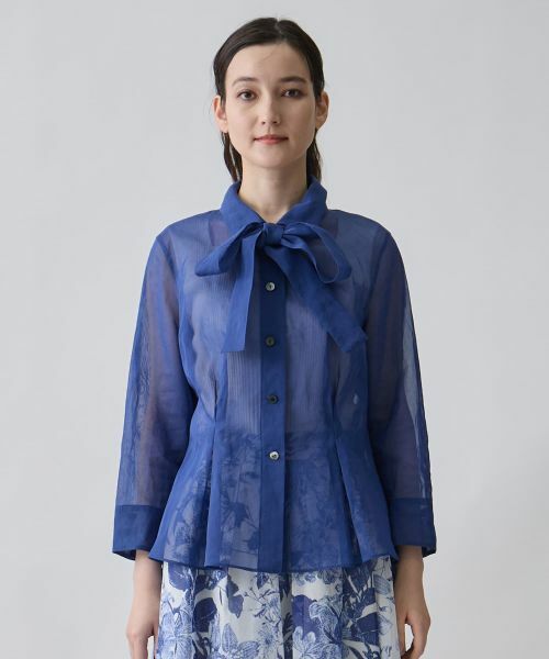 LANVIN COLLECTION / ランバン コレクション シャツ・ブラウス | ボックスタックシェイプ・マルチタイブラウス | 詳細1